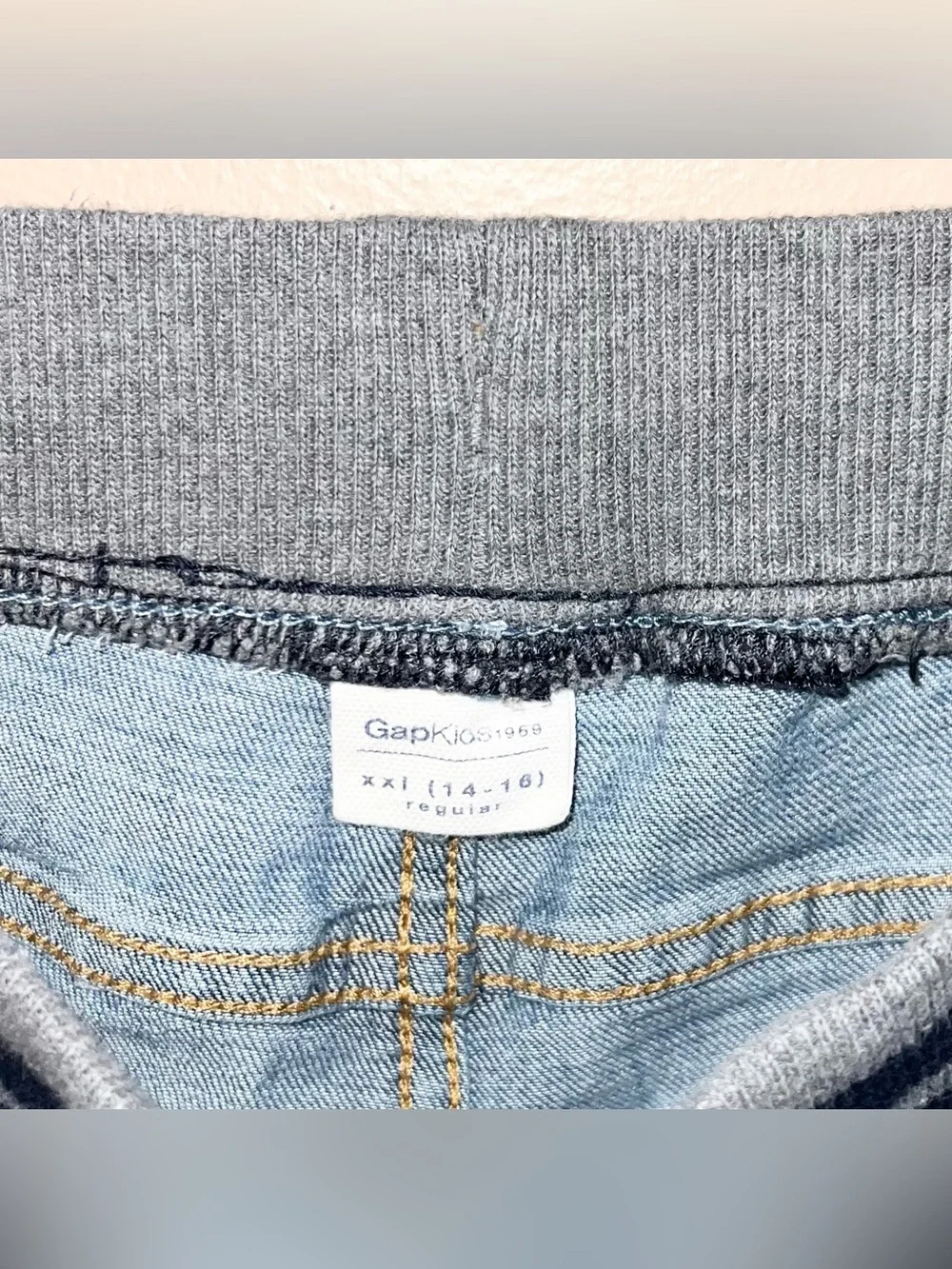 Gap Kids Straight Jeans XXL 14-16 Blue Expandable Waist Drawstring